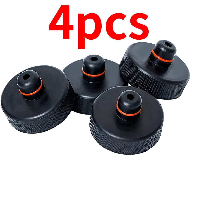 4-Piece Rubber Jack Pad Adapter Set with Storage Case