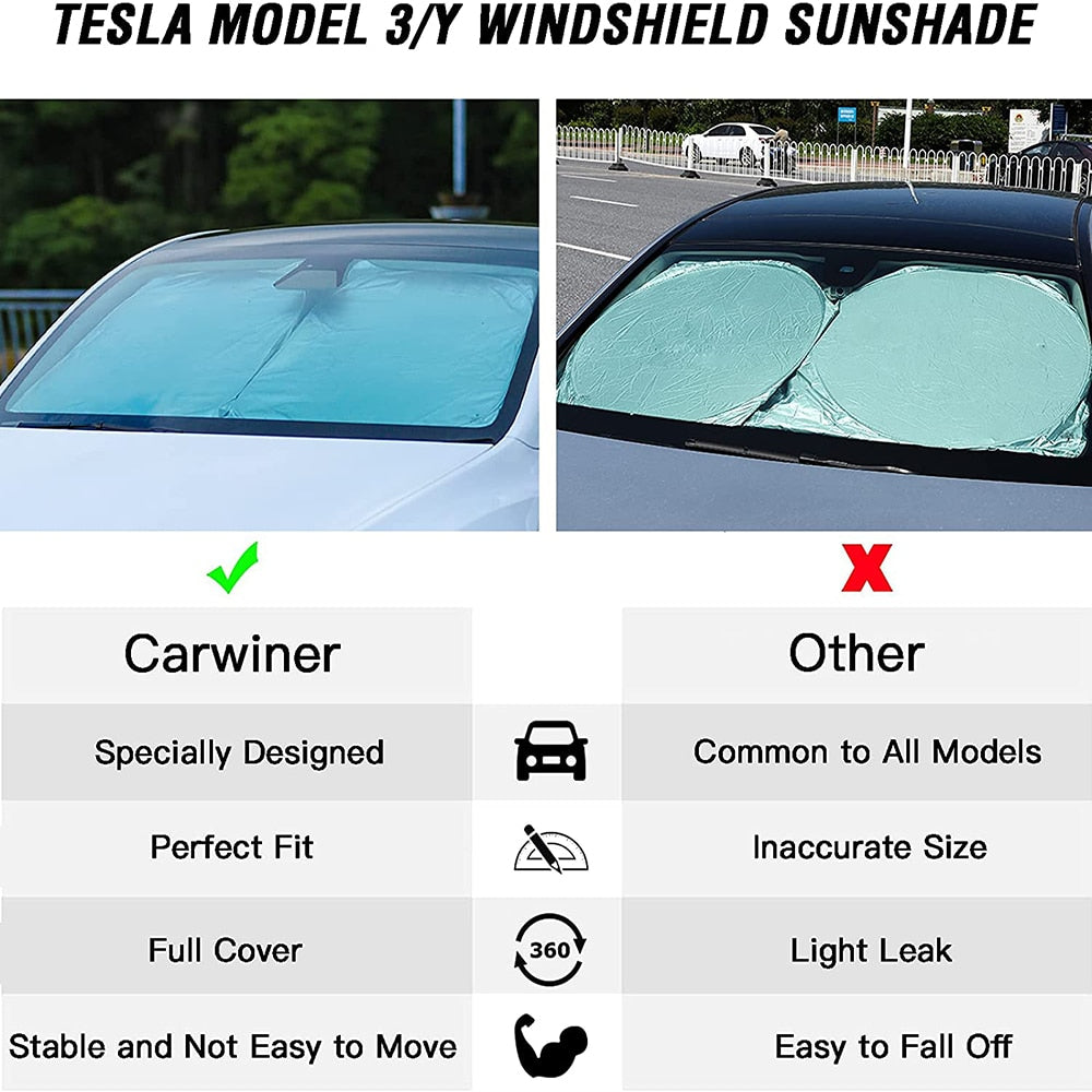 Windshield Sunshade Covers for Tesla Model 3/Y/X/S