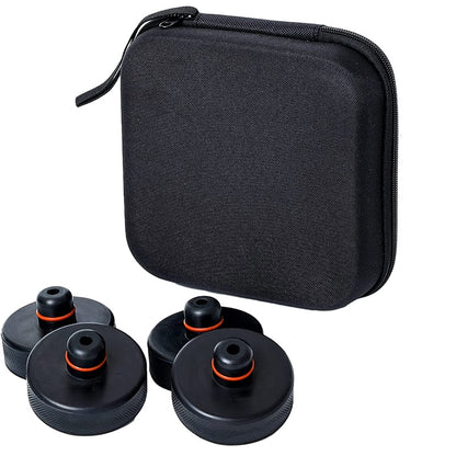 4-Piece Rubber Jack Pad Adapter Set with Storage Case