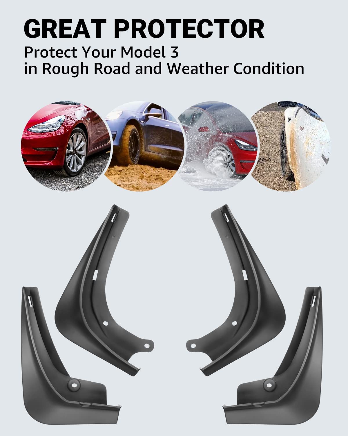 Mud Flaps Mudguards for Tesla Model 3/Y