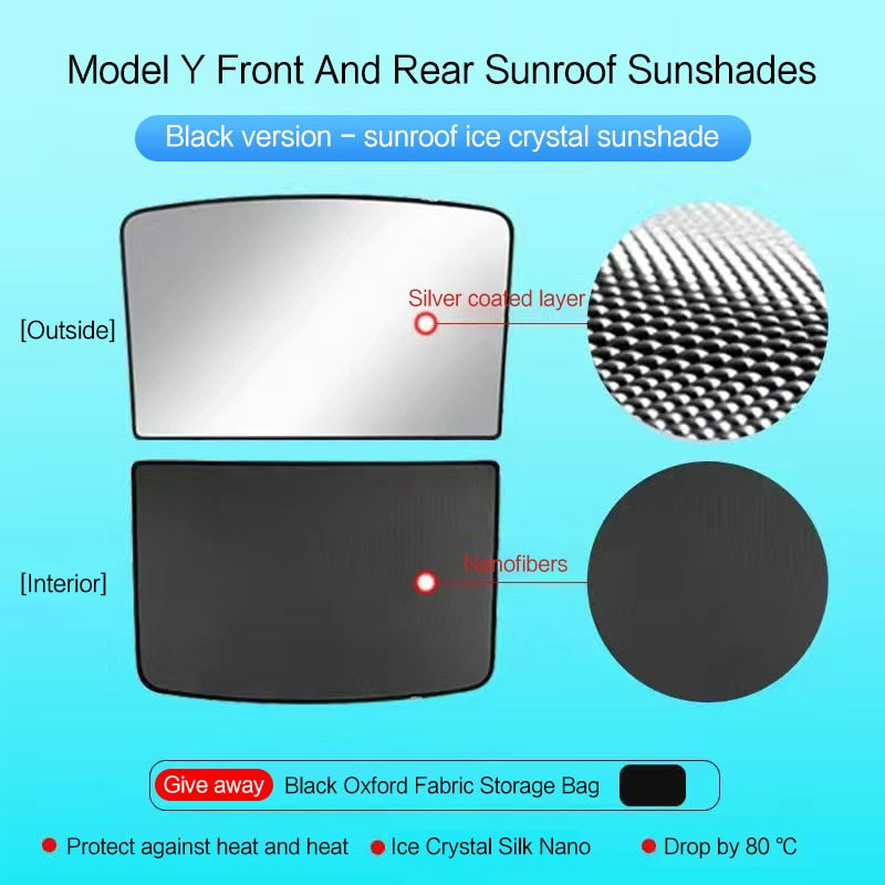 2021-2023 Tesla Model 3 &amp; Model Y Sunroof Sunshades