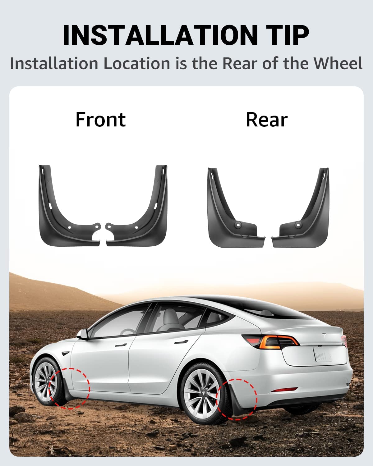 Mud Flaps Mudguards for Tesla Model 3/Y