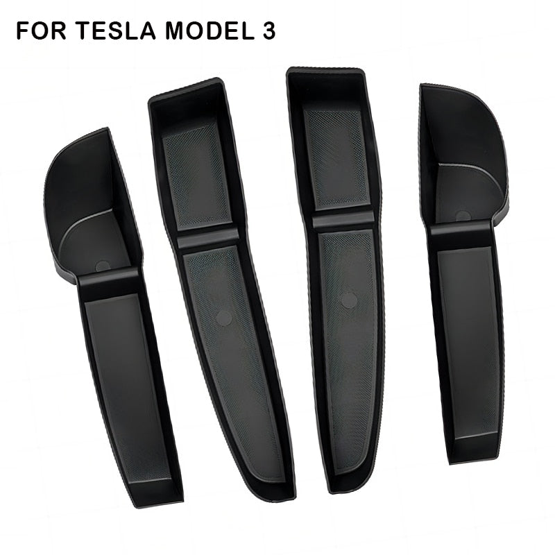 4-Piece Front &amp; Rear Door Storage Organizer Set Tesla Model 3 / Y