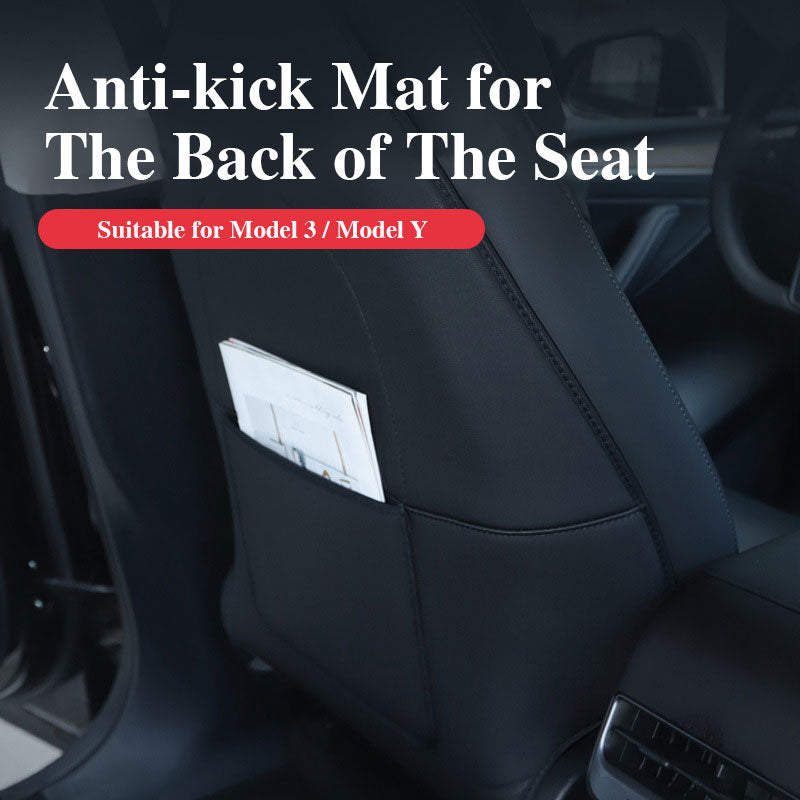 Leather Kick Mat for Tesla Model 3/Y 2019-2023 Back Seat