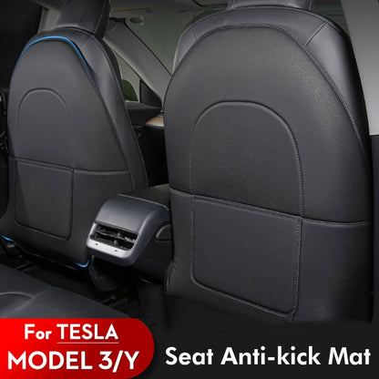 Leather Kick Mat for Tesla Model 3/Y 2019-2023 Back Seat