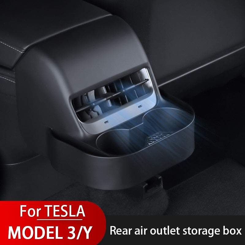 Rear Air Outlet Car Storage Box for Tesla Model 3/Y 2020-2023