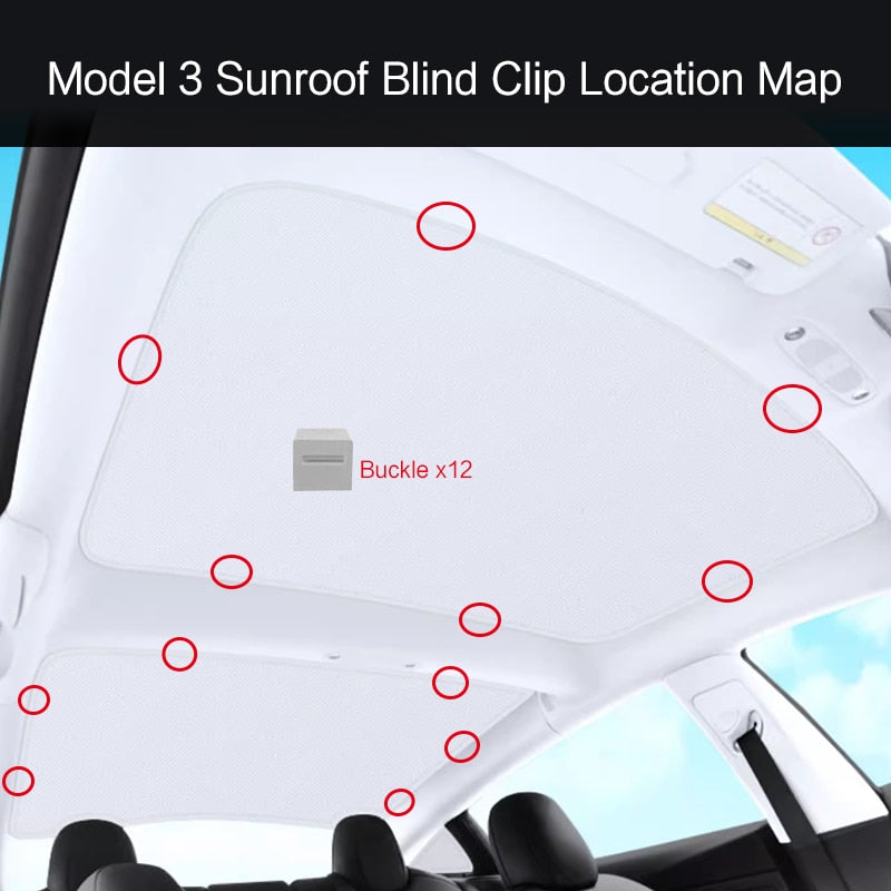 2021-2023 Tesla Model 3 &amp; Model Y Sunroof Sunshades