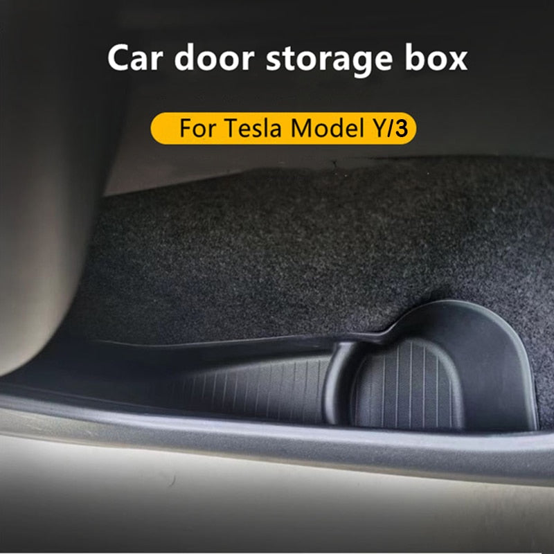 4-Piece Front &amp; Rear Door Storage Organizer Set Tesla Model 3 / Y